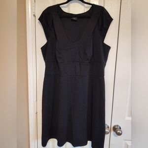 Torrid Black Sheath Midi Dress V-Neck Cap Sleeve